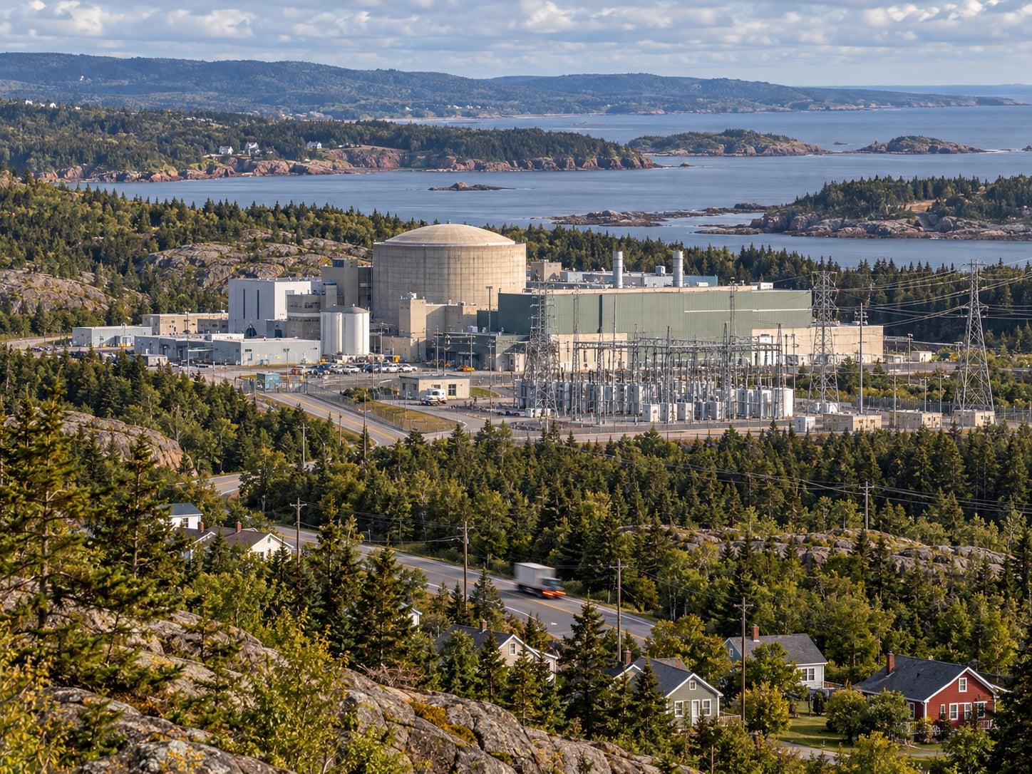 New Brunswick regional artwork with electricity infrastructure