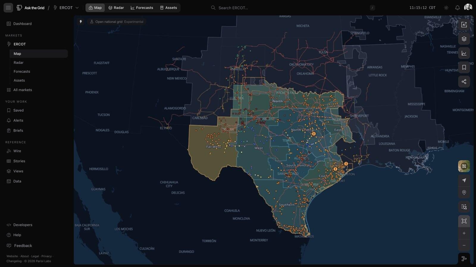 ERCOT congestion and transmission infrastructure on the Ask the Grid map