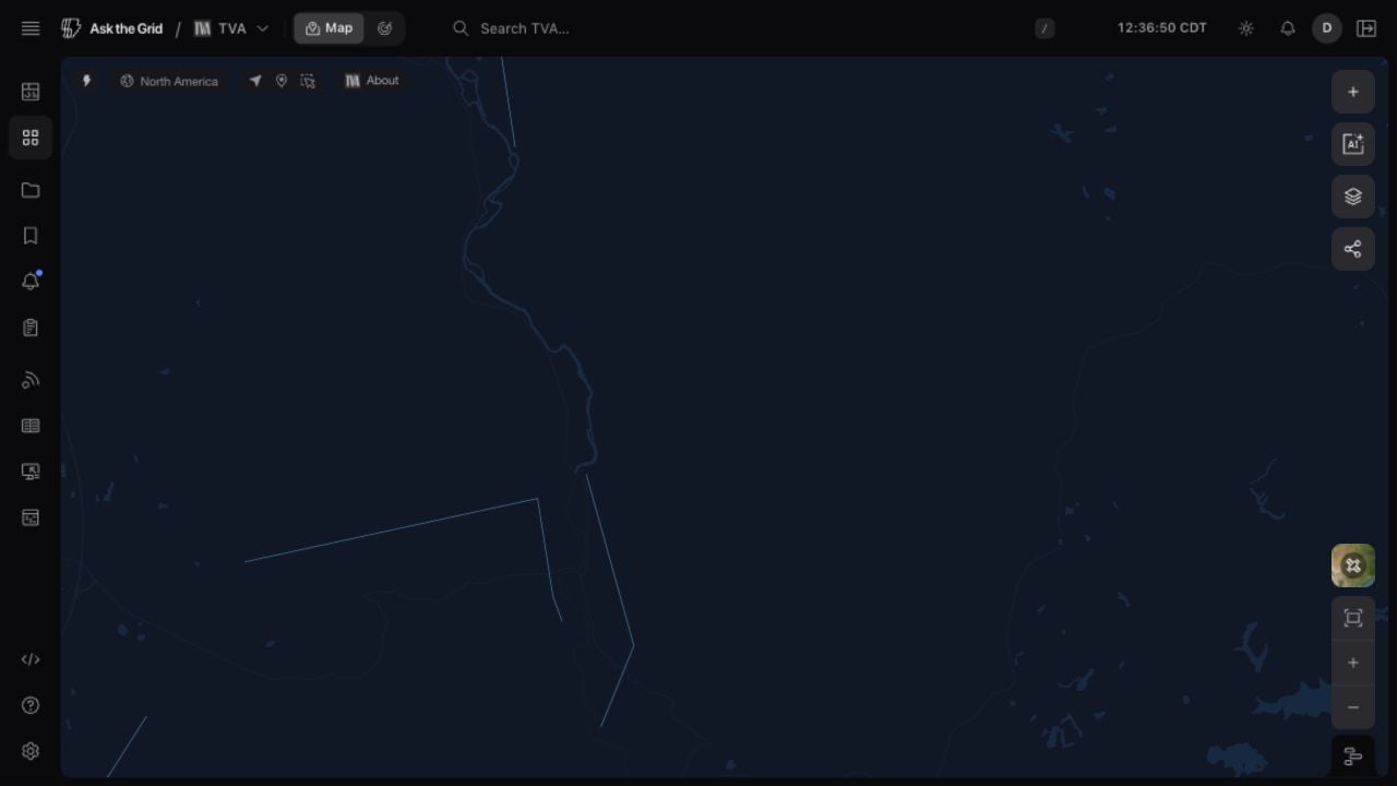 TVA infrastructure map showing its filed territory and generating facilities