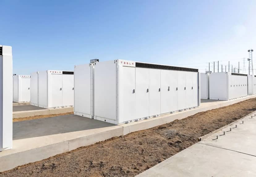 Rows of battery enclosures at PG&E's Elkhorn battery energy storage system.
