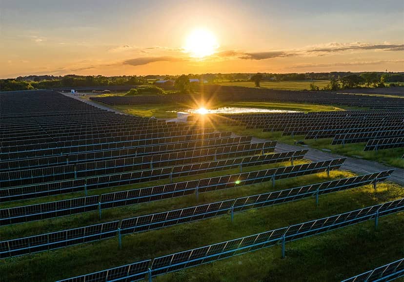 Photovoltaic arrays at Paris Solar Energy Center in Wisconsin