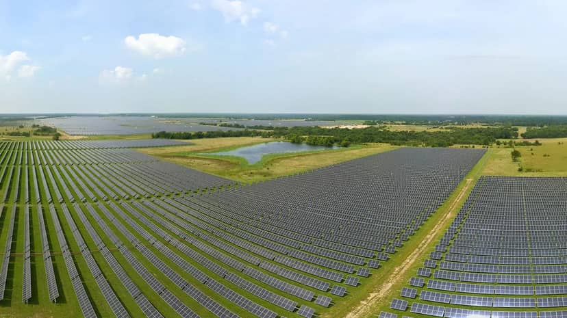 Solar arrays at Enel North America's Stampede solar-plus-storage project.