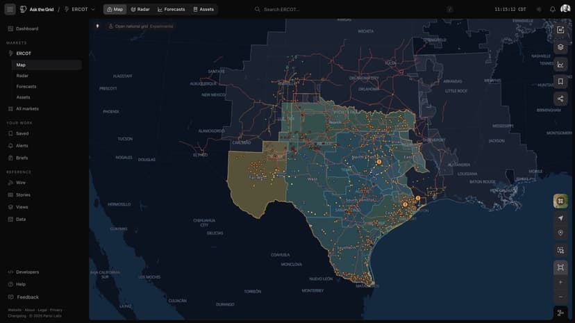 ERCOT nodal prices, congestion, and transmission infrastructure on the Ask the Grid map